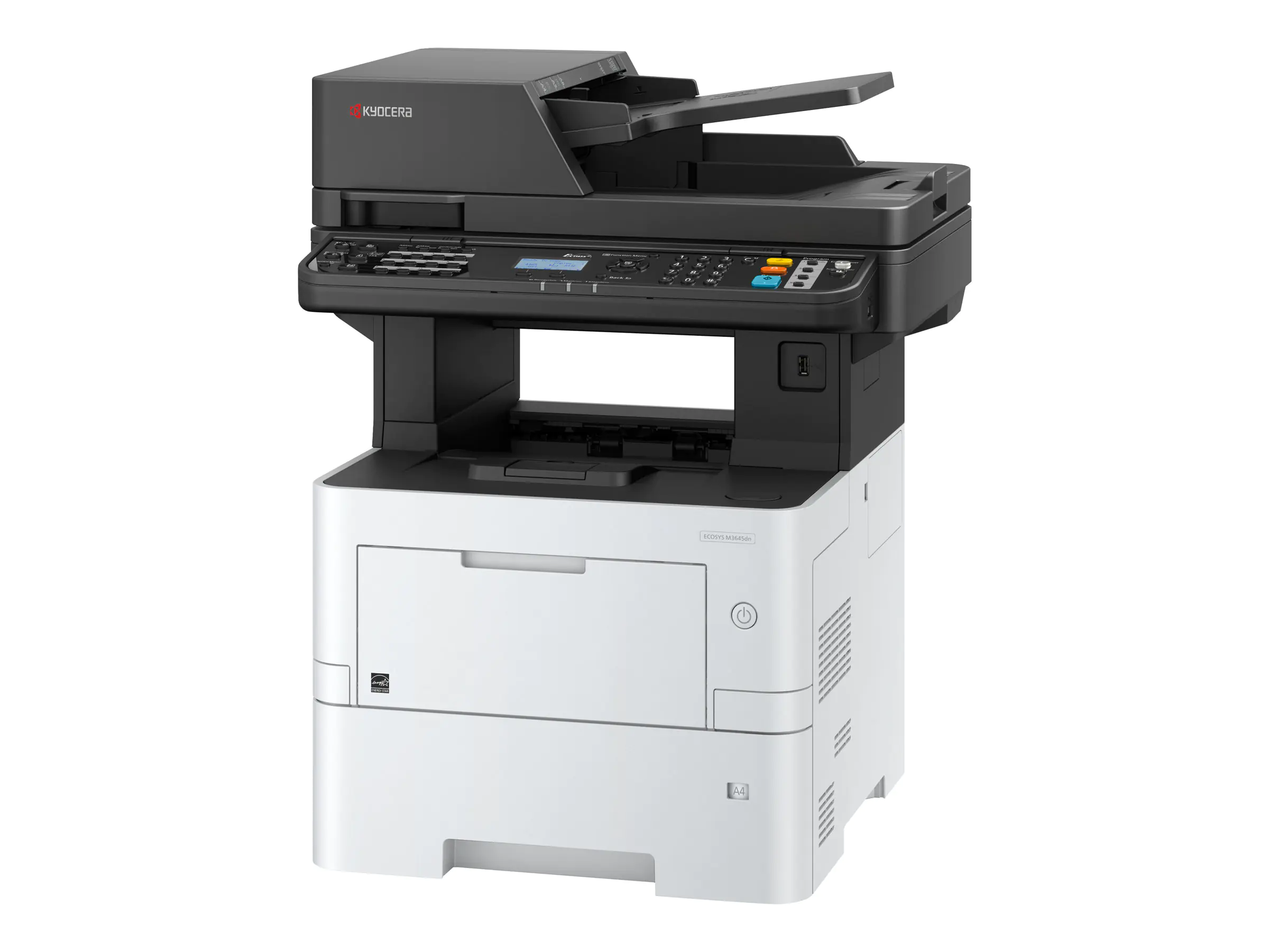 Kyocera ECOSYS M3645dn - Multifunktionsdrucker - s/w - Laser - A4 (210 x 297 mm), Legal (216 x 356 mm) (Original) - A4/Legal (Medien) - bis zu 45 Seiten/Min. (Kopieren) - bis zu 45 Seiten/Min. (Drucken) - 600 Blatt - 33.6 Kbps - USB 2.0, Gigabit LAN, USB-