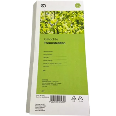 Soennecken Trennstreifen oeco 1413 10,5x24cm grau 100St. Soennecken Trennstreifen oeco 1413 10,5x24cm grau 100St.