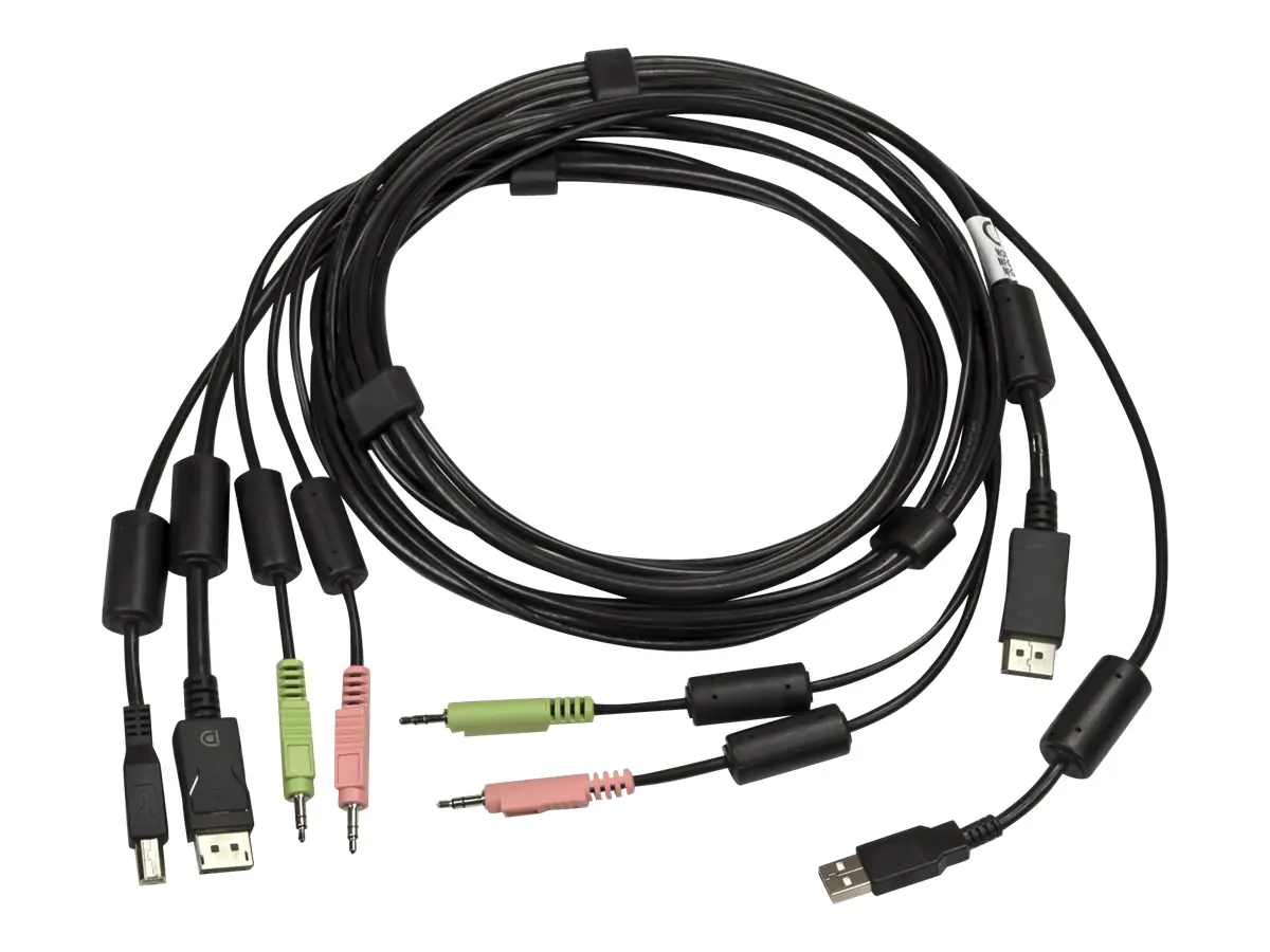 Avocent - Video- / USB- / Audio-Kabel - mini-phone stereo 3.5 mm, USB Typ B, DisplayPort (M) zu USB, mini-phone stereo 3.5 mm, DisplayPort (M) - 1.83 m - für Avocent SV220D, SV240D