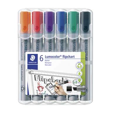 STAEDTLER Flipchartmarker Lumocolor 356 B WP6 2-5mm sort. 6 St./Pack. STAEDTLER Flipchartmarker Lumocolor 356 B WP6 2-5mm sort. 6 St./Pack.
