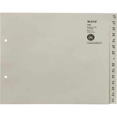 Leitz Registerserie 13040085 DIN A4 A-Z für 4Ordner Tauenpapier grau Leitz Registerserie 13040085 DIN A4 A-Z für 4Ordner Tauenpapier grau
