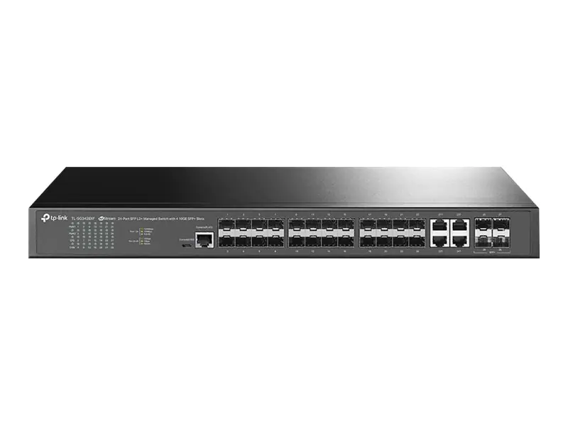 TP-Link JetStream TL-SG3428XF V1.6 - Switch - L2+ - managed - 20 x Gigabit SFP + 4 x Combo Gigabit SFP/RJ-45 + 4 x 10 Gigabit SFP+ (Uplink) - an Rack montierbar