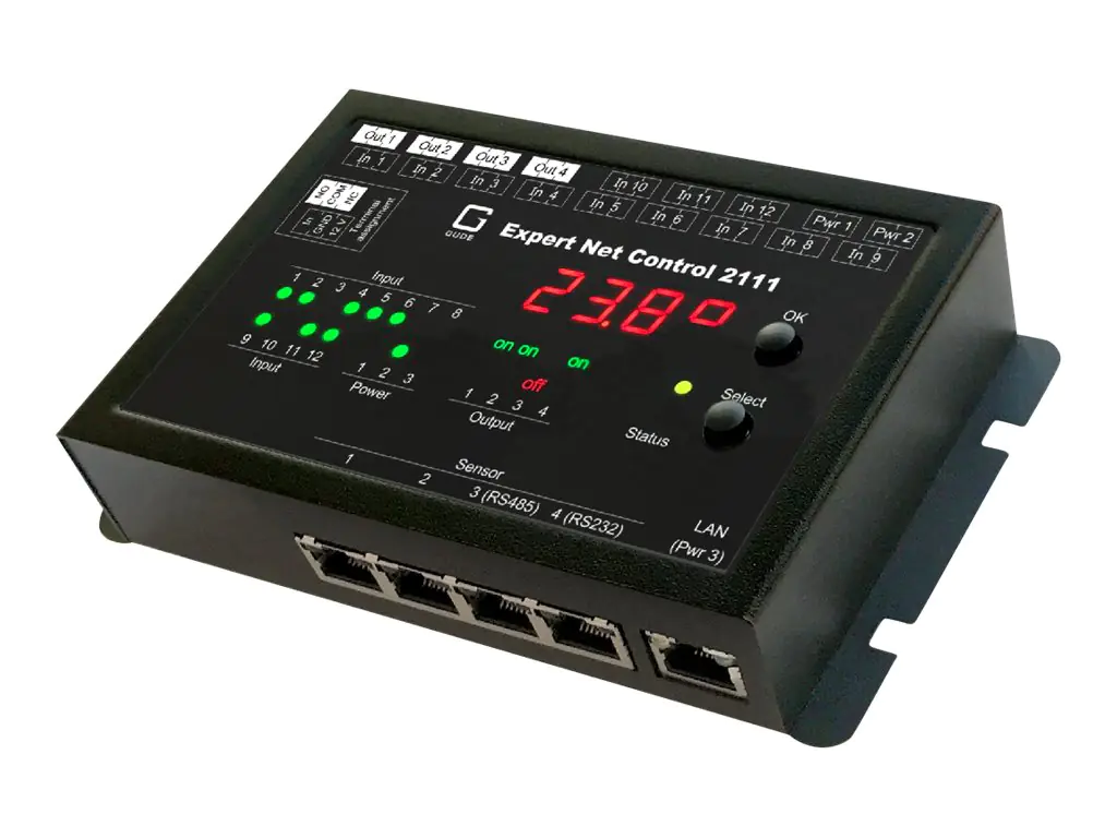 Gude Expert Net Control 2111-1 - Überwachungseinheit für Stromversorgung (DIN-Schienenmontage möglich) - Ethernet 10/100 Gude Expert Net Control 2111-1 - Überwachungseinheit für Stromversorgung (DIN-Schienenmontage möglich) - Ethernet 10/100