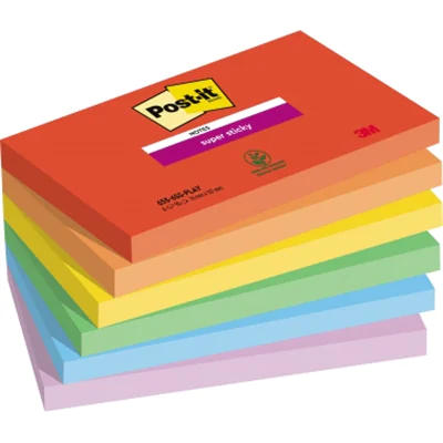Post-it Haftnotiz Super Sticky 655-6SS-PLAY 127x76mm sort 6 St. Post-it Haftnotiz Super Sticky 655-6SS-PLAY 127x76mm sort 6 St.