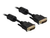 Delock - DVI-Kabel - DVI-I (M) zu DVI-I (M) - 3 m - Daumenschrauben - Schwarz