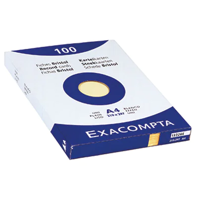 Exacompta Karteikarte 10326E DIN A4 blanko gelb 100 St./Pack. Exacompta Karteikarte 10326E DIN A4 blanko gelb 100 St./Pack.