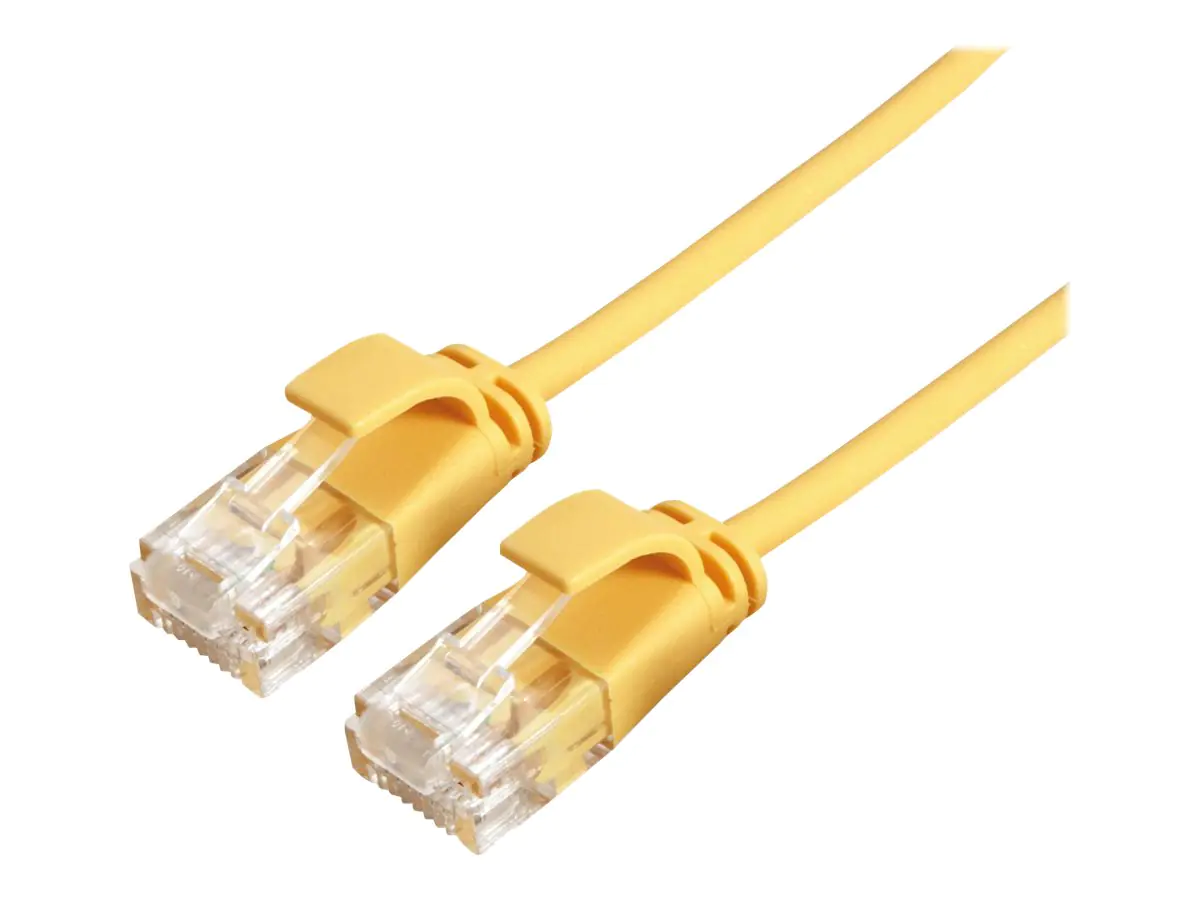Roline Green - Patch-Kabel - RJ-45 (M) zu RJ-45 (M) - 15 cm - 3.4 mm - UTP - CAT 6a - halogenfrei, geformt, ohne Haken, verseilt, 10 Gigabit Ethernet - Gelb, Pantone 135C