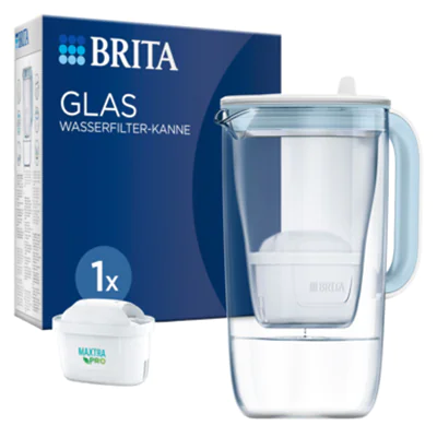 BRITA Filterkaraffe ONE 2,5l Borosilikatglas, 60 % recycelt weiß BRITA Filterkaraffe ONE 2,5l Borosilikatglas, 60 % recycelt weiß