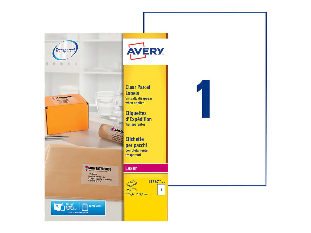 Avery Zweckform Adressetikett L7567-25 transparent 25 St./Pack.