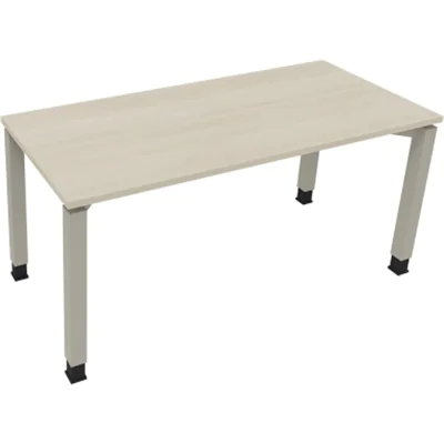 Schreibtisch Vierfuß Quadratrohr B1600xT700xH680-820 si/Akazie hell
