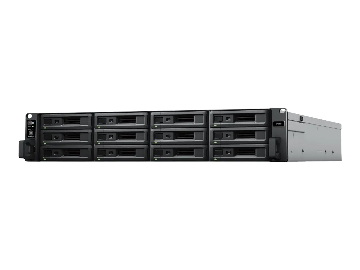 Synology SA6400 - NAS-Server - 12 Schächte - Rack - einbaufähig - RAID RAID 0, 1, 5, 6, 10, JBOD, RAID F1 - RAM 32 GB - Gigabit Ethernet / 10 Gigabit Ethernet - iSCSI Support - 2U