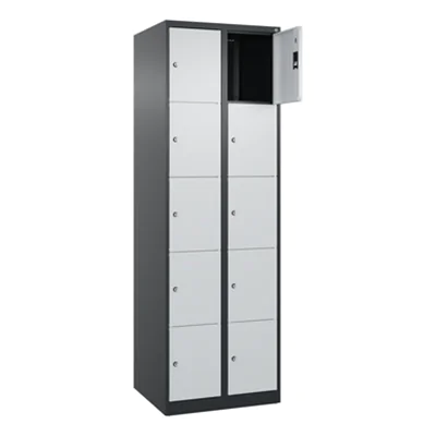 C+P Schließfachsystem Classic PLUS 10 Fächer Stahl Farbe der Front: lichtgrau