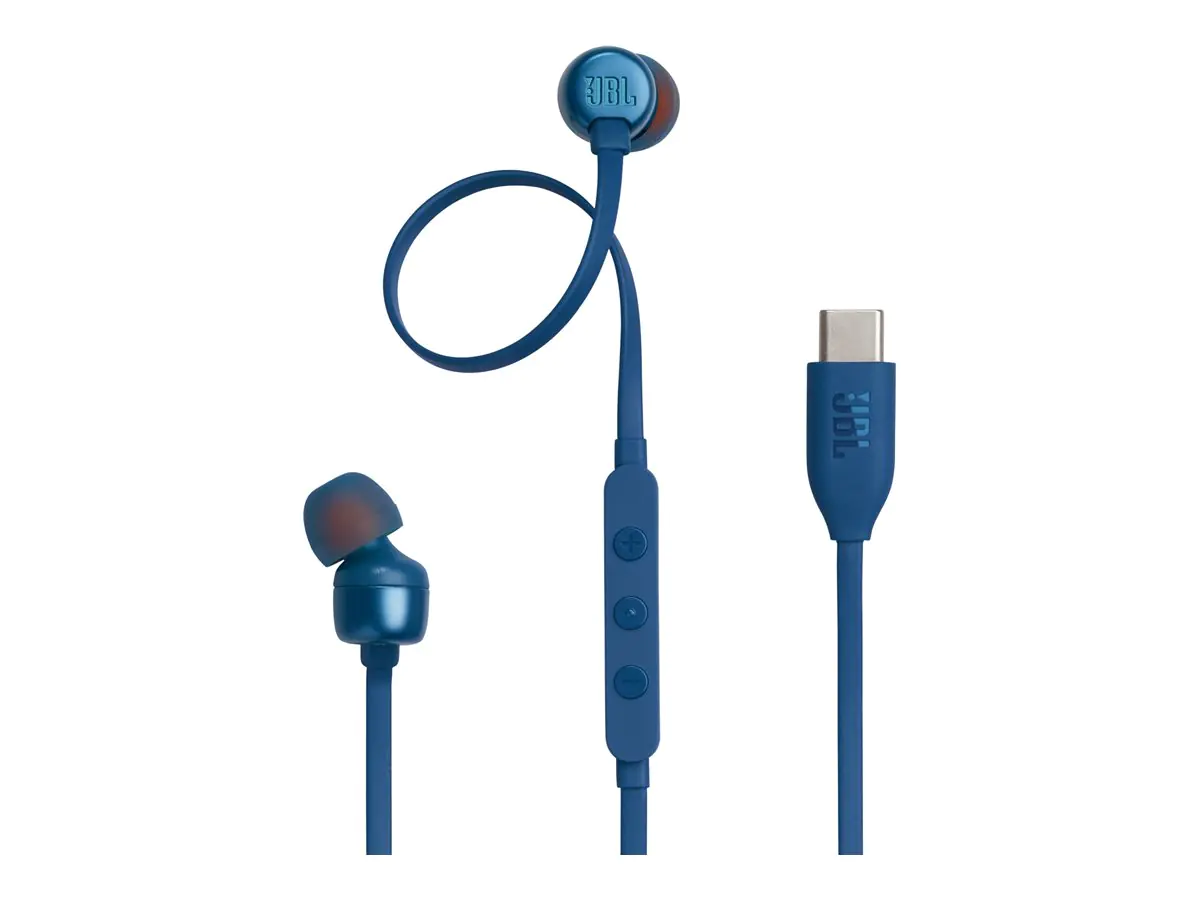 JBL TUNE 310C USB - Ohrhörer mit Mikrofon - im Ohr - kabelgebunden - USB-C - Blau