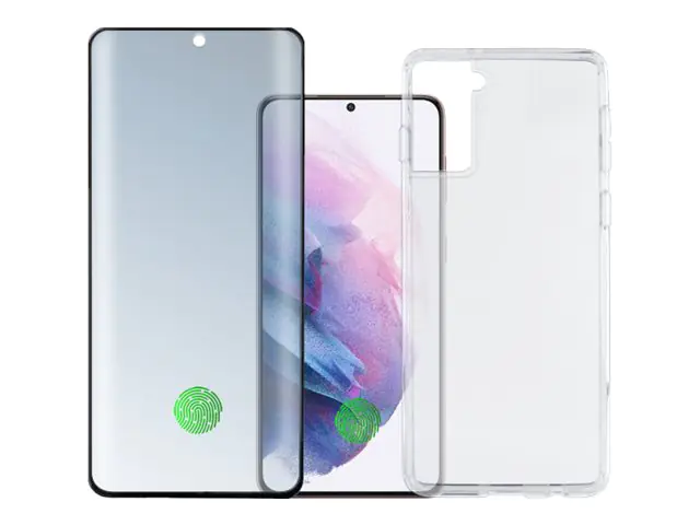 4smarts Premium 360° Protection Set UltraSonix - Hintere Abdeckung für Mobiltelefon - Polycarbonat, Thermoplastisches Polyurethan (TPU) - Schwarz - für Samsung Galaxy S21+ 5G