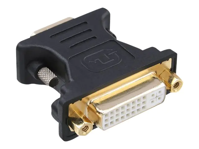 InLine - DVI-Adapter - HD-15 (VGA) (M) zu DVI-I (W) - Daumenschrauben - Schwarz