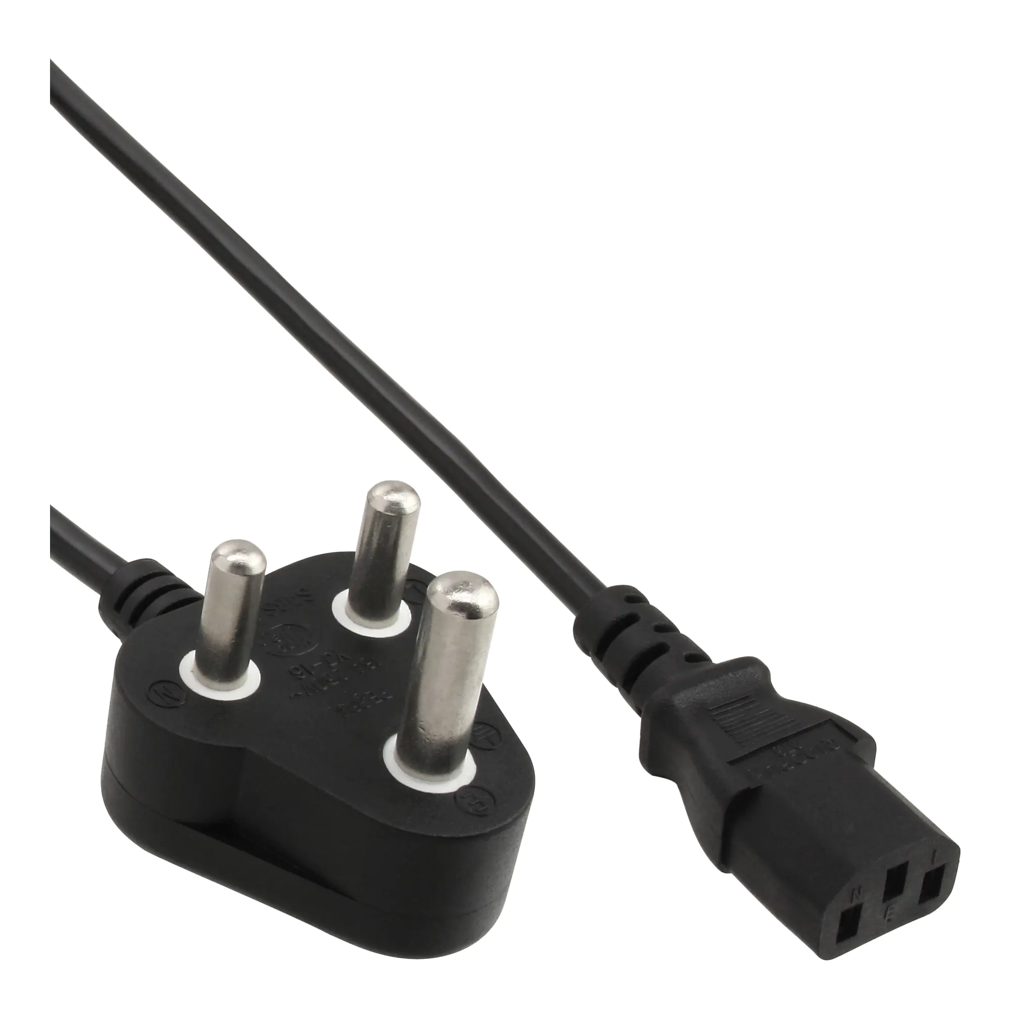 InLine Netzkabel - Südafrika 10A Typ M auf Kaltgerätestecker C13 - 1,8m 16652L