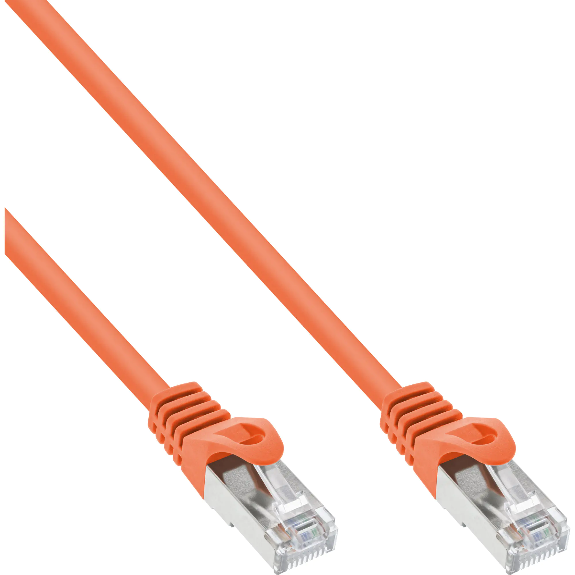 InLine - Patch-Kabel - RJ-45 (M) zu RJ-45 (M) - 25 cm - SF/UTP - CAT 5e - geformt - orange