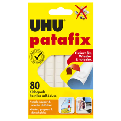 UHU Klebepad patafix 48810 6x14cm weiß 80 St./Pack. UHU Klebepad patafix 48810 6x14cm weiß 80 St./Pack.