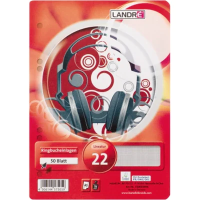 Landré Ringbucheinlage 100050496 DIN A5 kariert weiß 50 Bl./Pack. Landré Ringbucheinlage 100050496 DIN A5 kariert weiß 50 Bl./Pack.