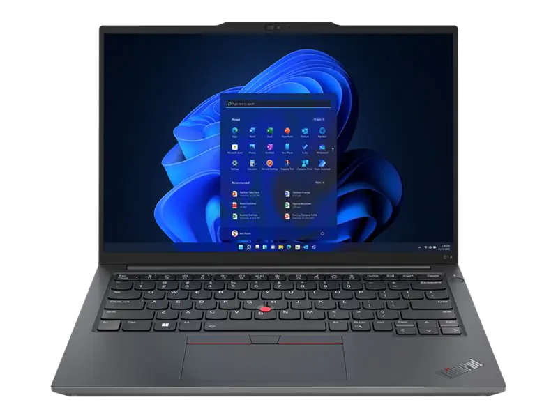 Lenovo ThinkPad E14 Gen 5 21JR - 180°-Scharnierdesign - AMD Ryzen 7 7730U / 2 GHz - Win 11 Pro - Radeon Graphics - 16 GB RAM - 512 GB SSD TCG Opal Encryption - 35.6 cm (14") IPS 1920 x 1200 - Wi-Fi 6 - Graphite Black - kbd: Deutsch