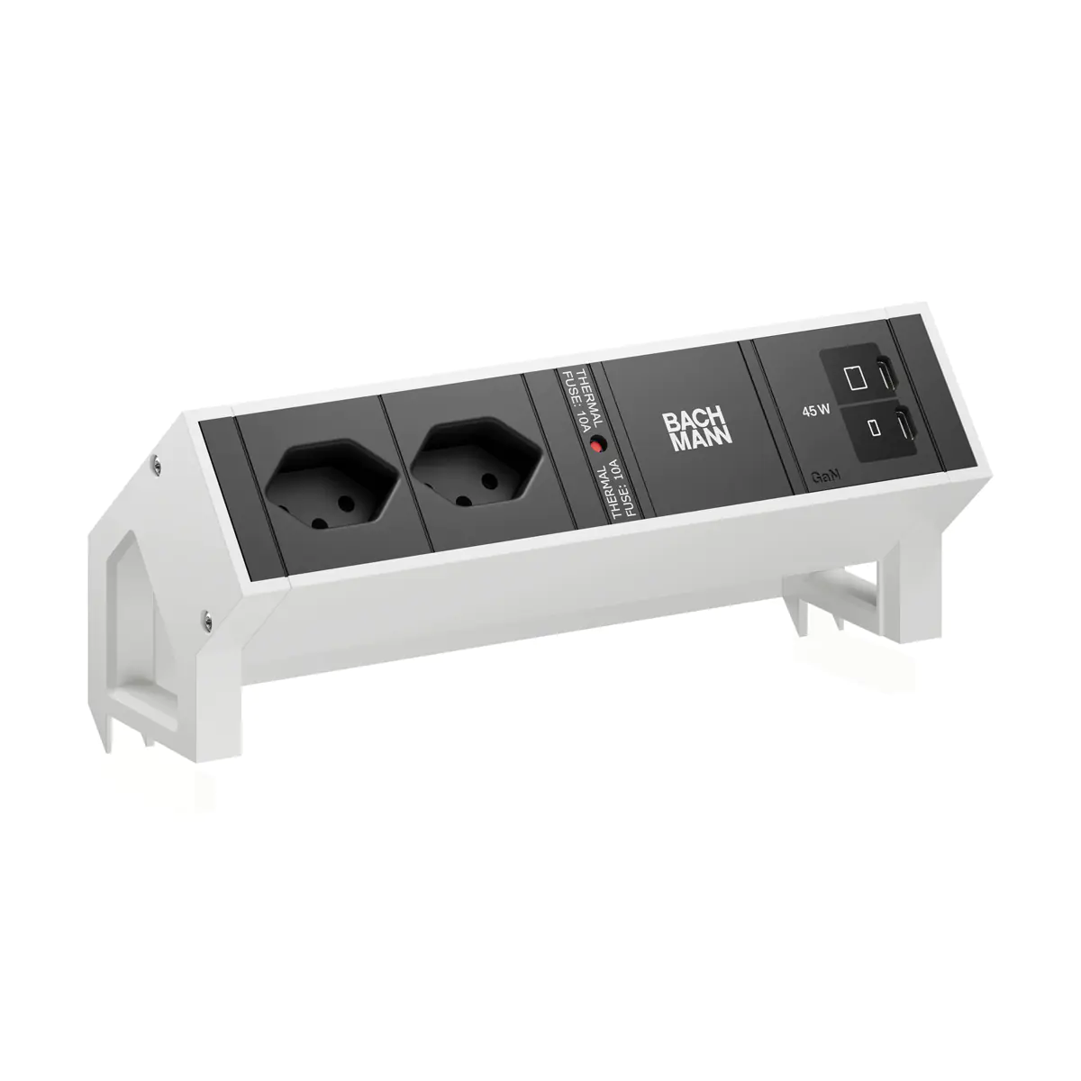 Bachmann DESK2 2xCH 90° 1xUSB C/C 45W RAL9010 weiss - Zubehör Stromversorgung BM0022091