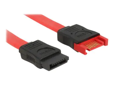 Delock - SATA-Verlängerungskabel - Serial ATA 150/300/600 - SATA (M) bis SATA (W) - 1 m - Rot