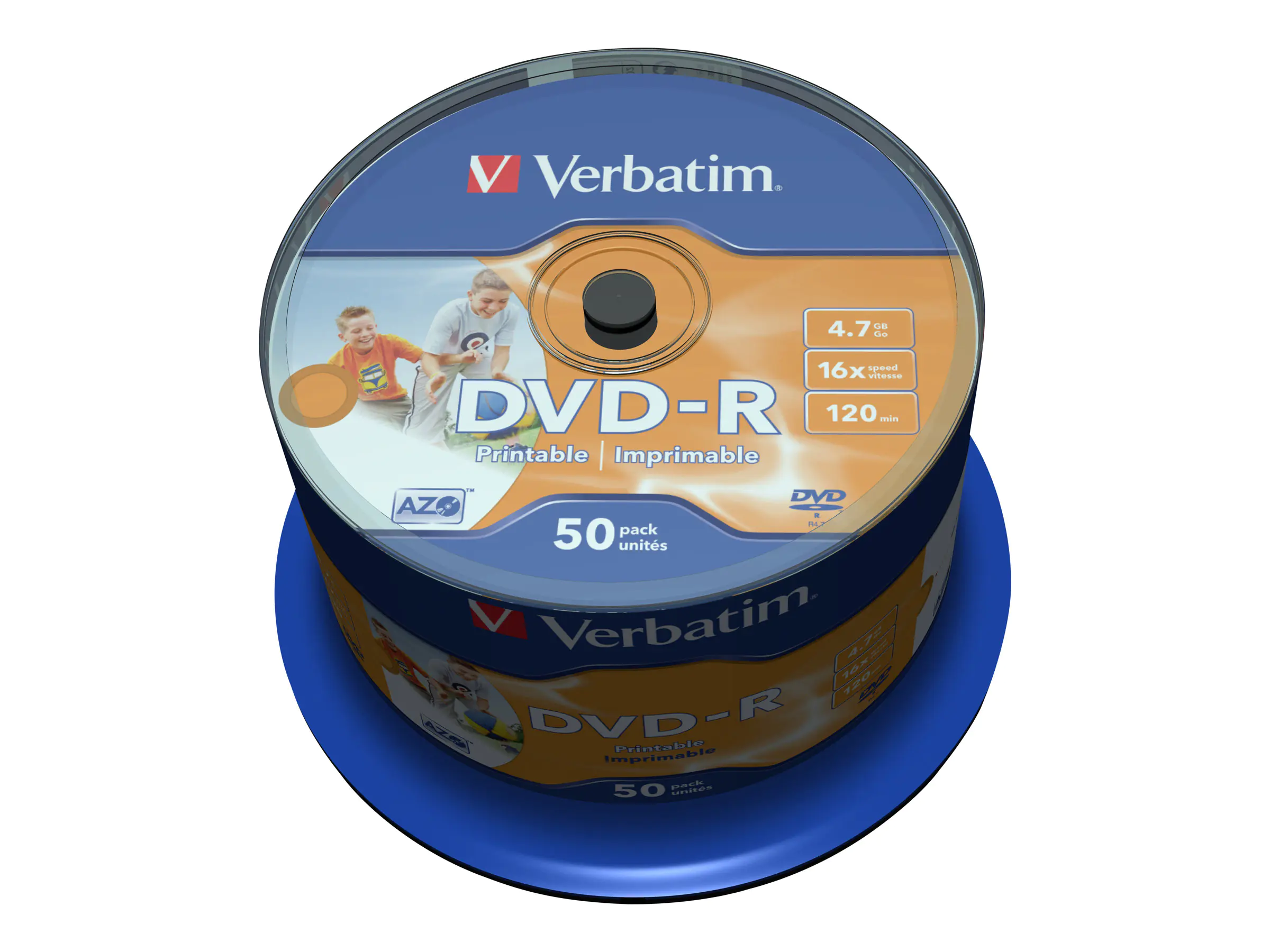 Verbatim - 50 x DVD-R - 4.7 GB 16x - breite bedruckbare Fläche für Fotos - Spindel