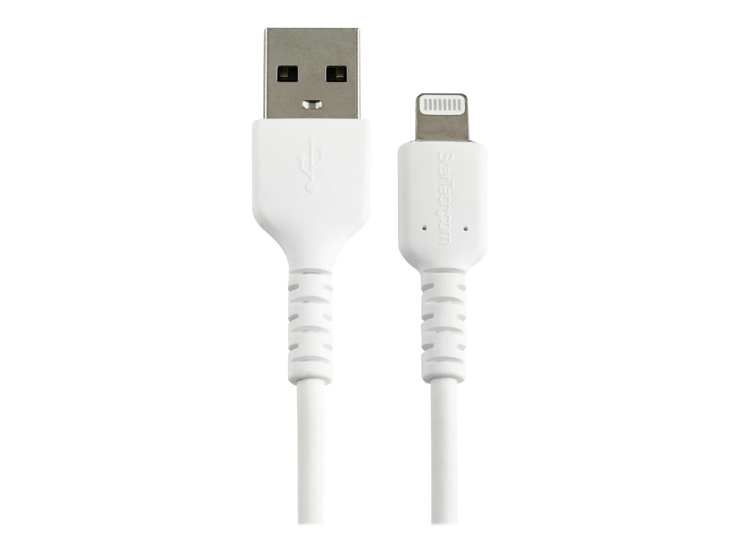 StarTech 15cm USB-A auf Lightning-Kabel - Hochbelastbare, robuste Aramidfaser - Lade-/Synchronisationskabel - Apple MFi-zertifiziert iPad/iPhone 12 - Weiß (RUSBLTMM15CMW) - Lightning-Kabel - USB männlich zu Lightning männlich - 15 cm - weiß