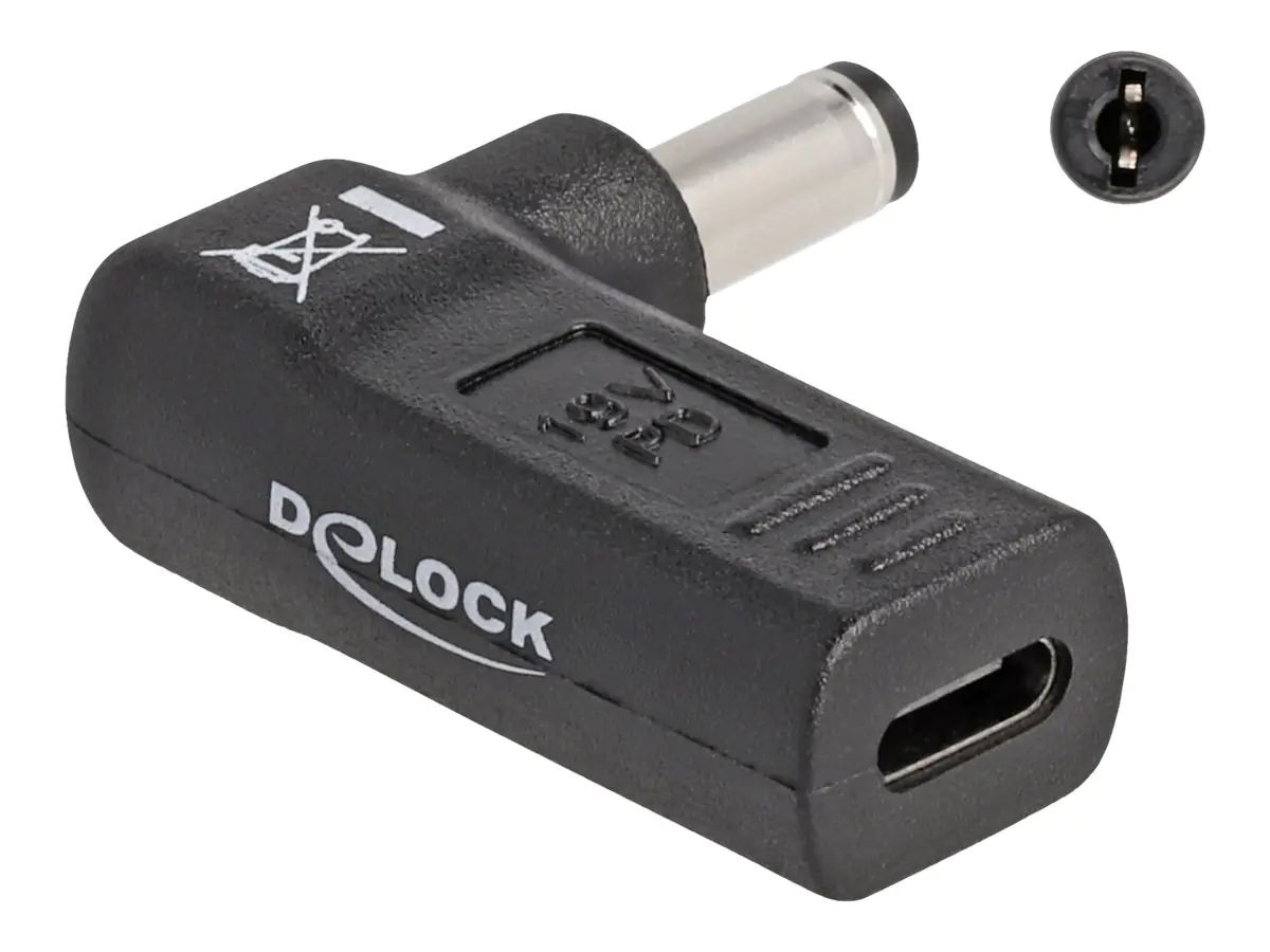 Delock Netzteil - 24 pin USB-C (W) zu Gleichstromstecker 5,5 x 2,1 mm (M) - 60010