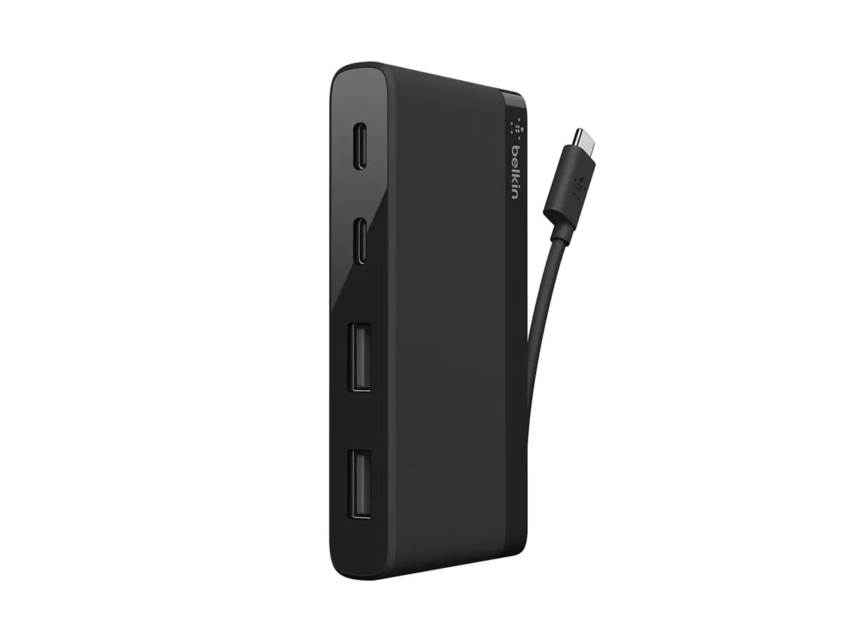 Belkin USB-C 4-Port Mini Hub - Hub - 4 x SuperSpeed F4U090BTBLK