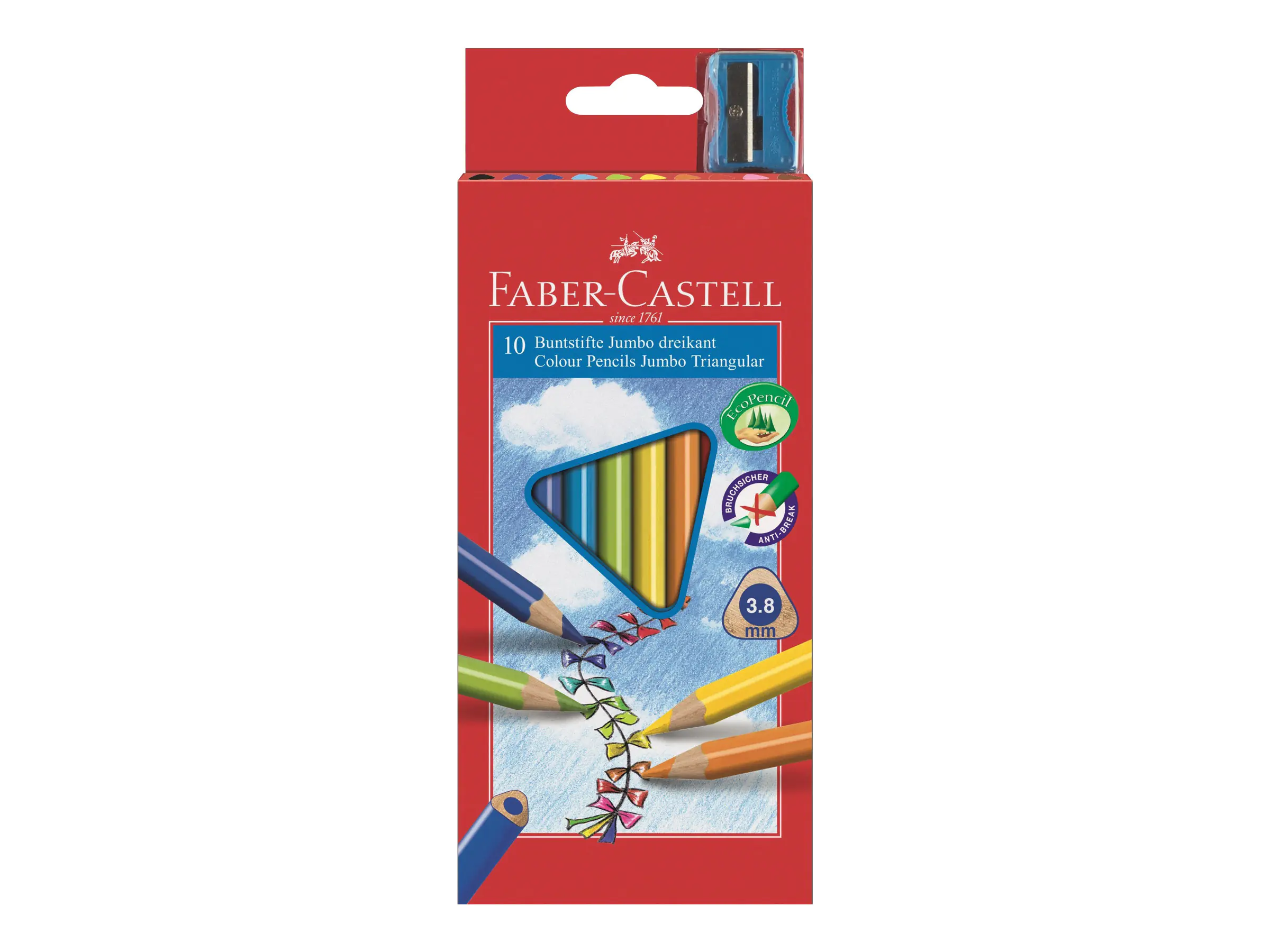 Faber-Castell Farbstift triangular Jumbo farbig sortiert 10 St./Pack.