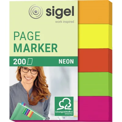 SIGEL Haftmarker Neon HN655 12x50mm 200Bl. sortiert 5 St./Pack. SIGEL Haftmarker Neon HN655 12x50mm 200Bl. sortiert 5 St./Pack.