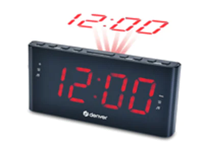 DENVER Clockradio with Projection Black
