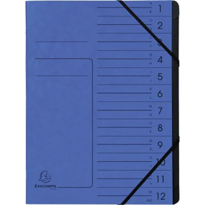 Exacompta Ordnungsmappe 541202E DIN A4 12Fächer Karton blau Exacompta Ordnungsmappe 541202E DIN A4 12Fächer Karton blau