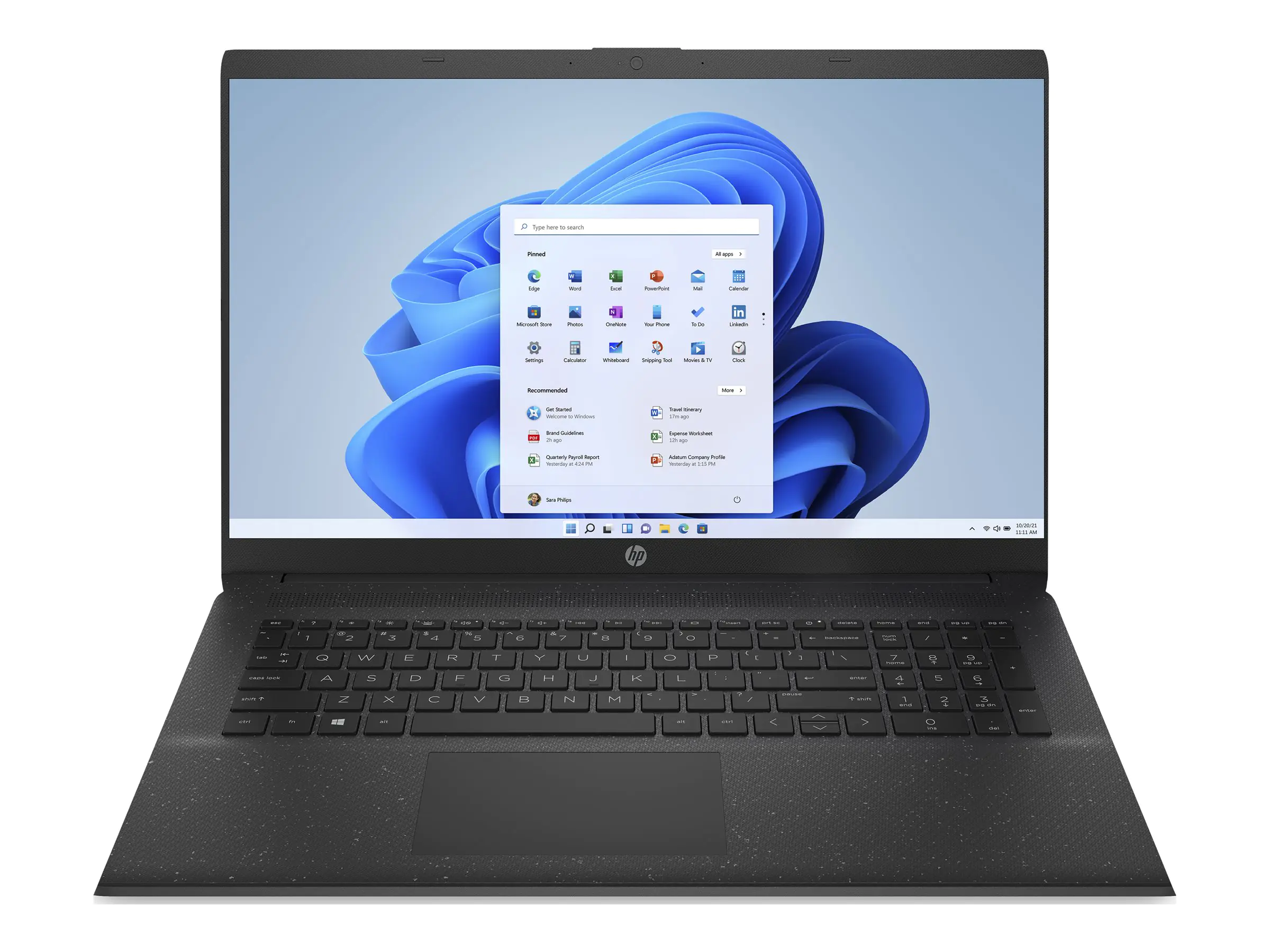 HP Laptop 17-cn0134ng - Intel Celeron N4120 / 1.1 GHz - Win 11 Home - UHD Graphics 600 - 8 GB RAM - 256 GB SSD NVMe - 43.9 cm (17.3") IPS 1920 x 1080 (Full HD) - Wi-Fi 5 - Jet Black (Abdeckung und Unterteil), Tastaturrahmen in Starry Black - kbd: Deutsch