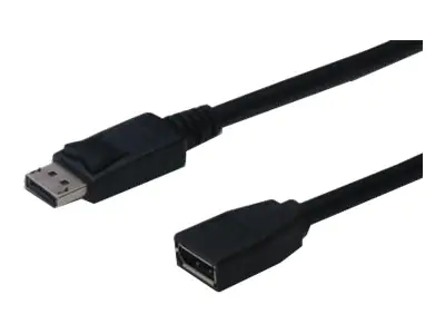 ASSMANN - DisplayPort-Verlängerungskabel - DisplayPort (M) zu DisplayPort (W) - 2 m - geformt - Schwarz