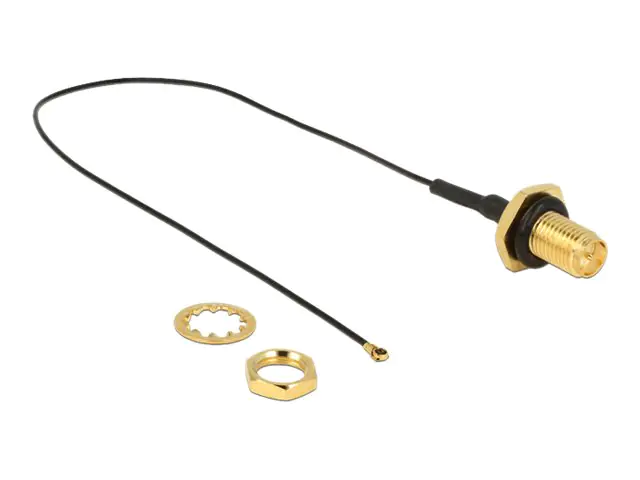 DeLOCK - Antennenkabel - RP-SMA (W) bis MHF4 (M) - 20 cm - Koax - Schwarz