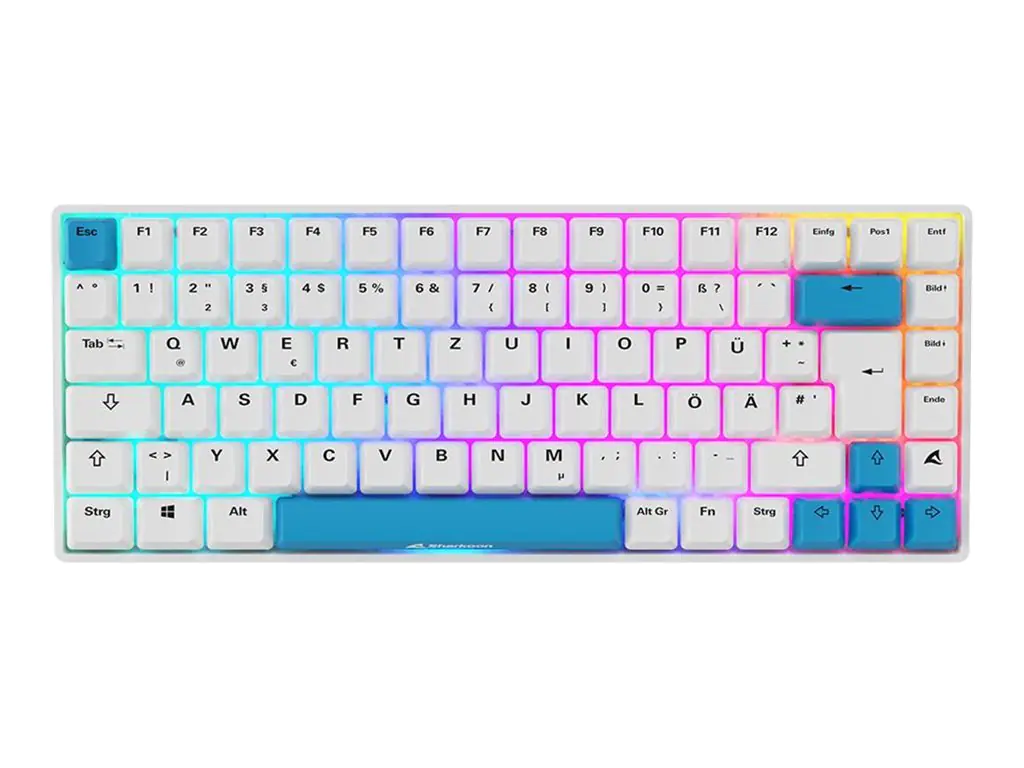 Sharkoon SKILLER SGK50 S3 - Tastatur - 75% - Hintergrundbeleuchtung - USB - QWERTZ - Deutsch - Tastenschalter: Gateron G Pro 3.0 Yellow (Hot-swappable) 4044951039197