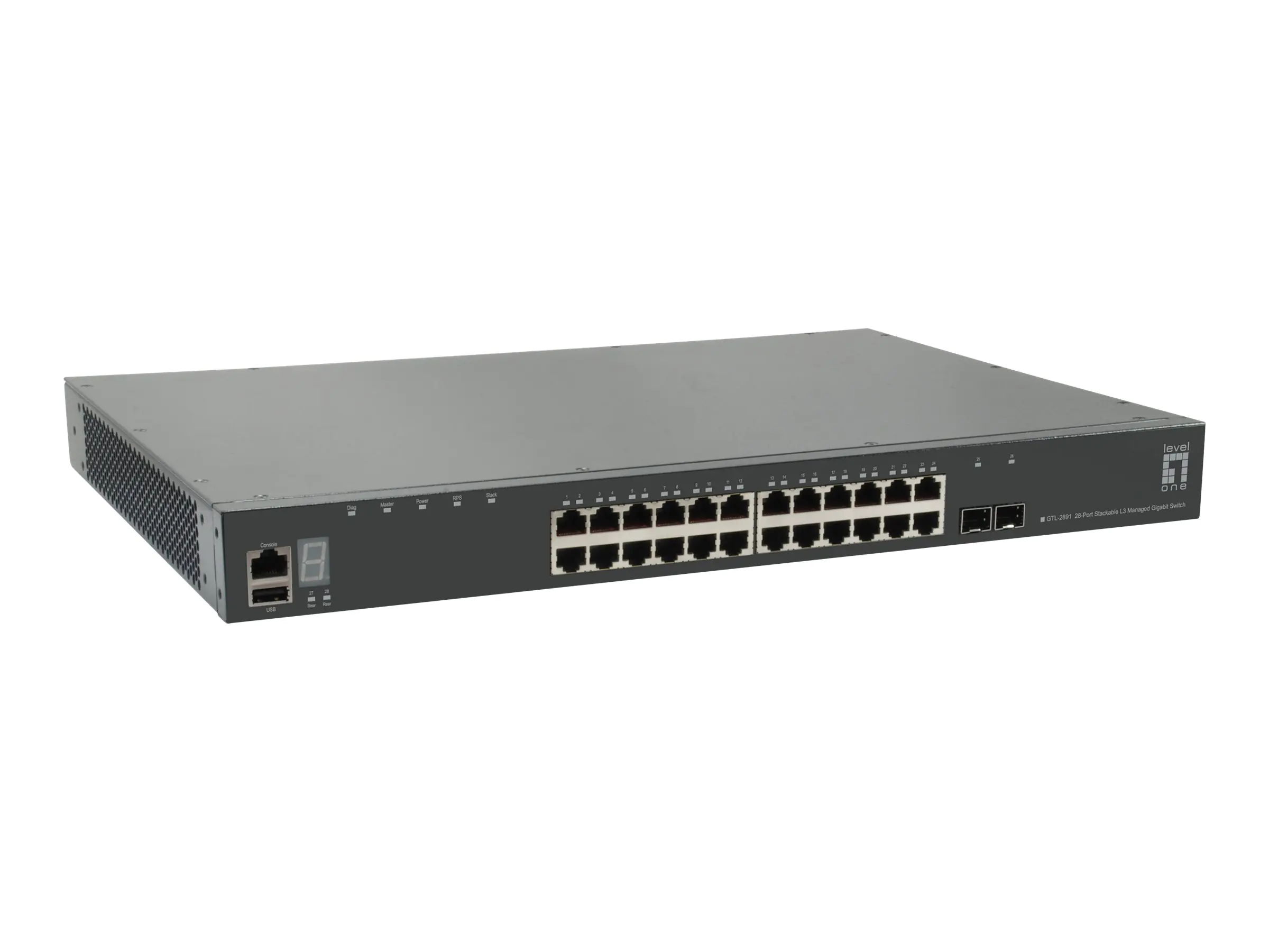 LevelOne GTL-2881 - Switch - L3 Lite - managed - 24 x 10/100/1000 + 2 x SFP+ - an Rack montierbar