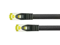PYTHON Series RJ45 Patchkabel mit Cat. 7 Rohkabel - Rastnasenschutz (RNS) und Nylongeflecht - S/FTP