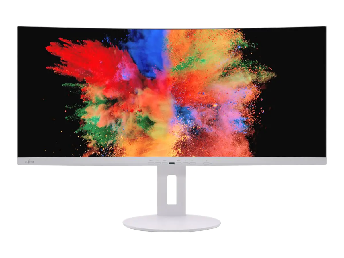 Fujitsu P34-9 UE - LED-Monitor - gebogen - 86.72 cm (34.14") - 3440 x 1440 UWQHD - IPS - 400 cd/m² - 1000:1 - 2 ms - 2xHDMI, 2xDisplayPort, 2xUSB-C - Lautsprecher - Marble Gray