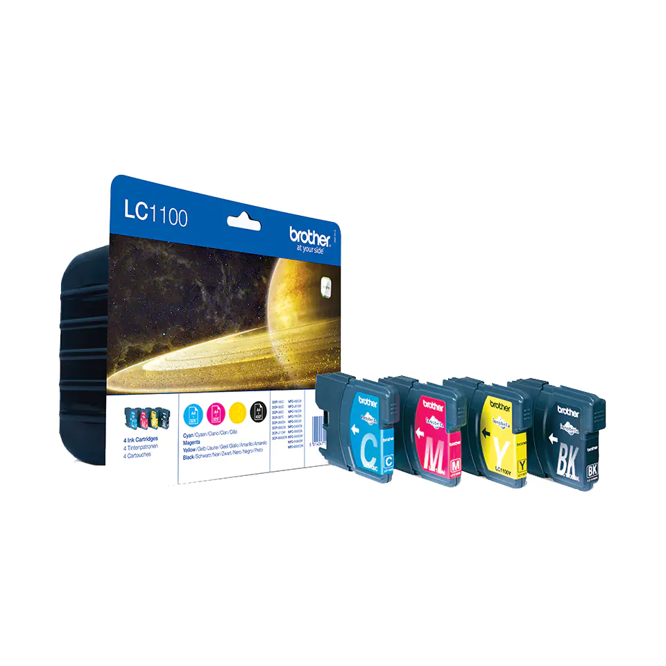 Brother LC1100 Value Pack - 4er-Pack - Schwarz, Gelb, Cyan, Magenta - Original - Tintenpatrone - für Brother DCP-185, DCP-385, DCP-6690, MFC-490, MFC-5490, MFC-5890, MFC-6490, MFC-990 Brother LC1100 Value Pack - 4er-Pack - Schwarz, Gelb, Cyan, Magenta - Original - Tintenpatrone - für Brother DCP-185, DCP-385, DCP-6690, MFC-490, MFC-5490, MFC-5890, MFC-6490, MFC-990