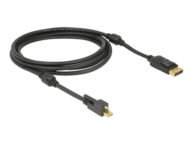 Delock - DisplayPort-Kabel - DisplayPort (M) zu Mini DisplayPort (M) - 2 m - Daumenschrauben - Schwarz
