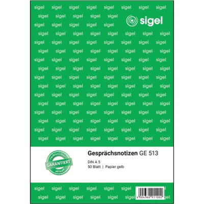 SIGEL Gesprächsnotiz GE513 DIN A5 50Blatt gelb SIGEL Gesprächsnotiz GE513 DIN A5 50Blatt gelb