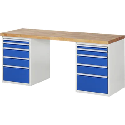 RAU Werkbank 7000 2.000 x 890 x 700 mm (B x H x T) enzianblau lichtgrau