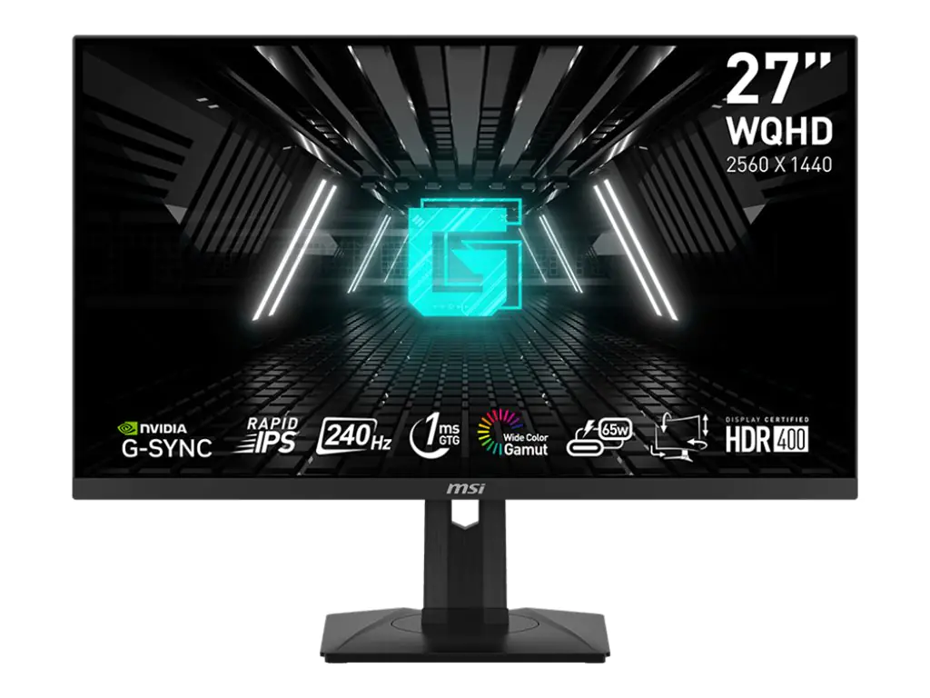MSI G274QPXDE - LED-Monitor - Gaming - 69 cm (27") - 2560 x 1440 WQHD @ 240 Hz - Fast IPS - 400 cd/m² - 1000:1 - DisplayHDR 400 - 1 ms - 2xHDMI, DisplayPort, USB-C - Schwarz