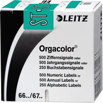 Leitz Buchstabensignal Orgacolor 66371000 ST türkis 250 St./Pack. Leitz Buchstabensignal Orgacolor 66371000 ST türkis 250 St./Pack.