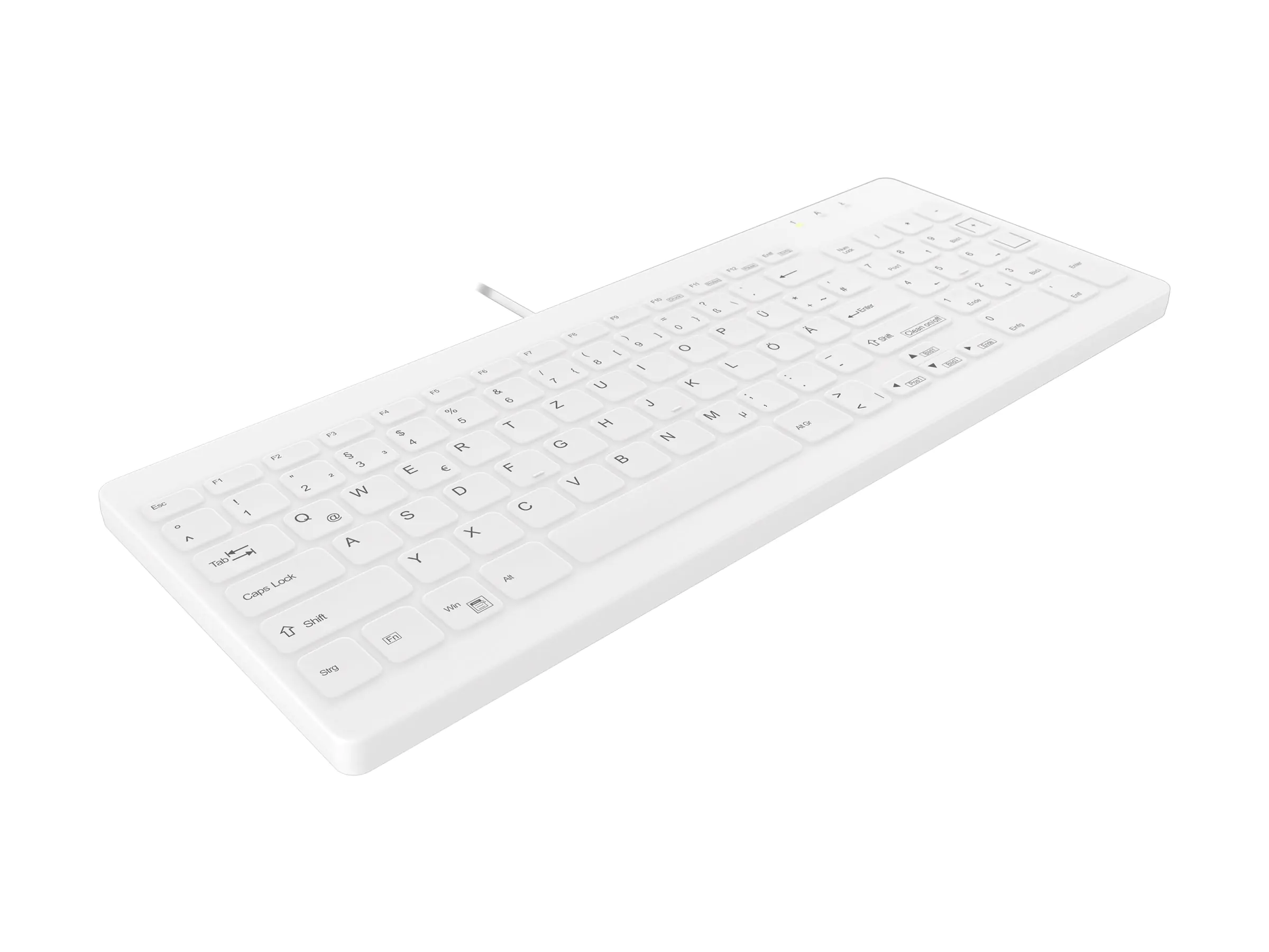 Active Key AK-C7012 - Tastatur - komplett versiegelt, IP68 - USB - QWERTZ - Deutsch - weiß