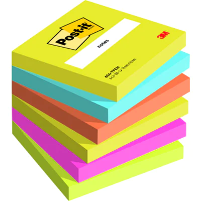 Post-it Haftnotiz Notes Energetic Collection 76 x 76 mm (B x H) neongelb, paradiseblau, vitalorange, powerpink, neongrün 100 Bl./Block 6 Block/Pack. Post-it Haftnotiz Notes Energetic Collection 76 x 76 mm (B x H) neongelb, paradiseblau, vitalorange, powerpink, neongrün 100 Bl./Block 6 Block/Pack.
