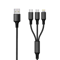 2GO 797153 - - USB B - C/Micro-USB B/Lightning - Schwarz - Kabel - Digital/Daten